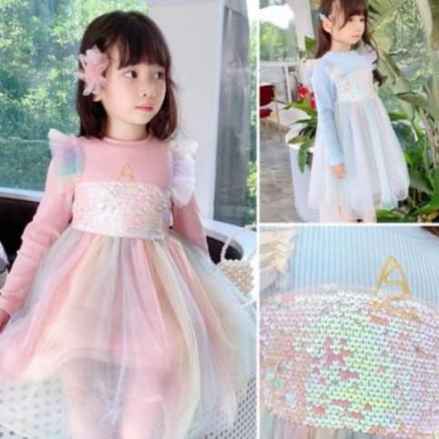 Dress Unicorn Glitter Baju Unicorn Anak Import