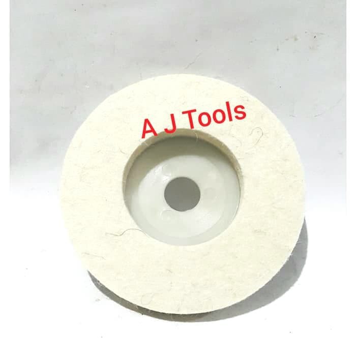 TERPERCAYA  BATU GERINDA POLES WOL / GRINDING WOOL / POLISHING WOOL 4" inch BENZ