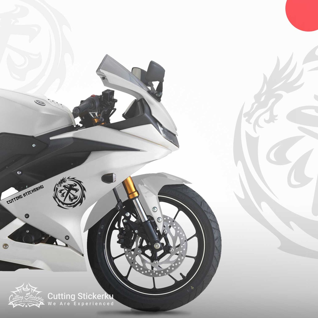 Cutting Stiker Kanji Dragon Variasi Motor Mobil Sticker Timbul Keren Nyala Dasbor Spakbor Visor Body Kaca Helm Hologram Reflective Tahan Air Bodi Samping Nama Aesthetic Pickup Anime Windshield Kustom Yin dan Yang Modif