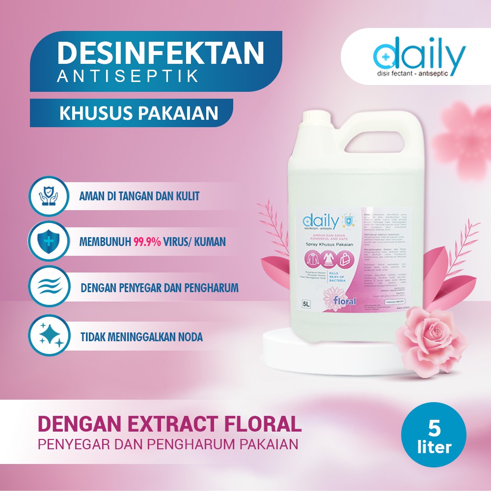 DESINFEKTAN DAILY DISINFEKTAN CAIR ANTISEPTIC BACTERIAL 5 LITER KHUSUS UNTUK PAKAIAN