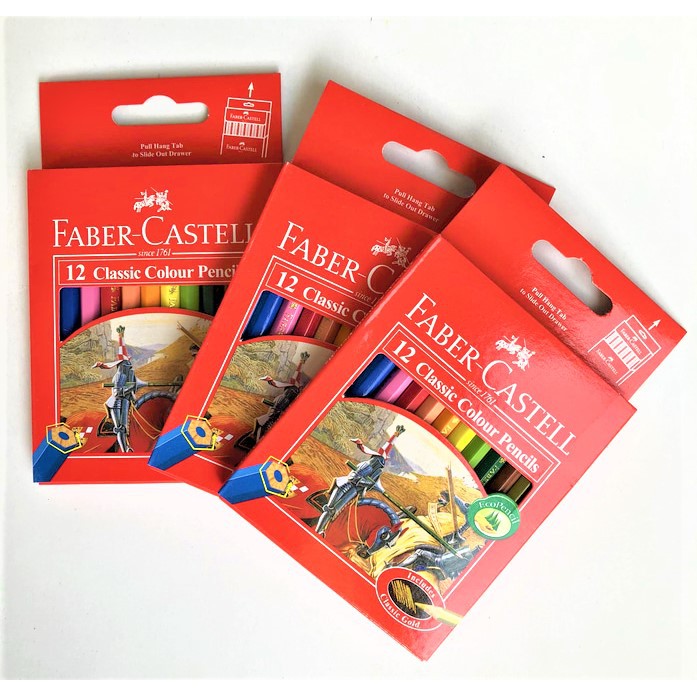 PENSIL WARNA 12 WARNA FABER CASTEL KLASIK PENDEK COLOUR PENCILS 12 COLOUR