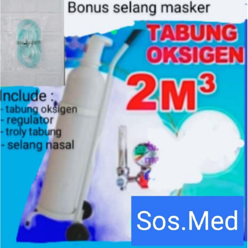 Komplet Tabung Oxygen 2m3 Lengkap