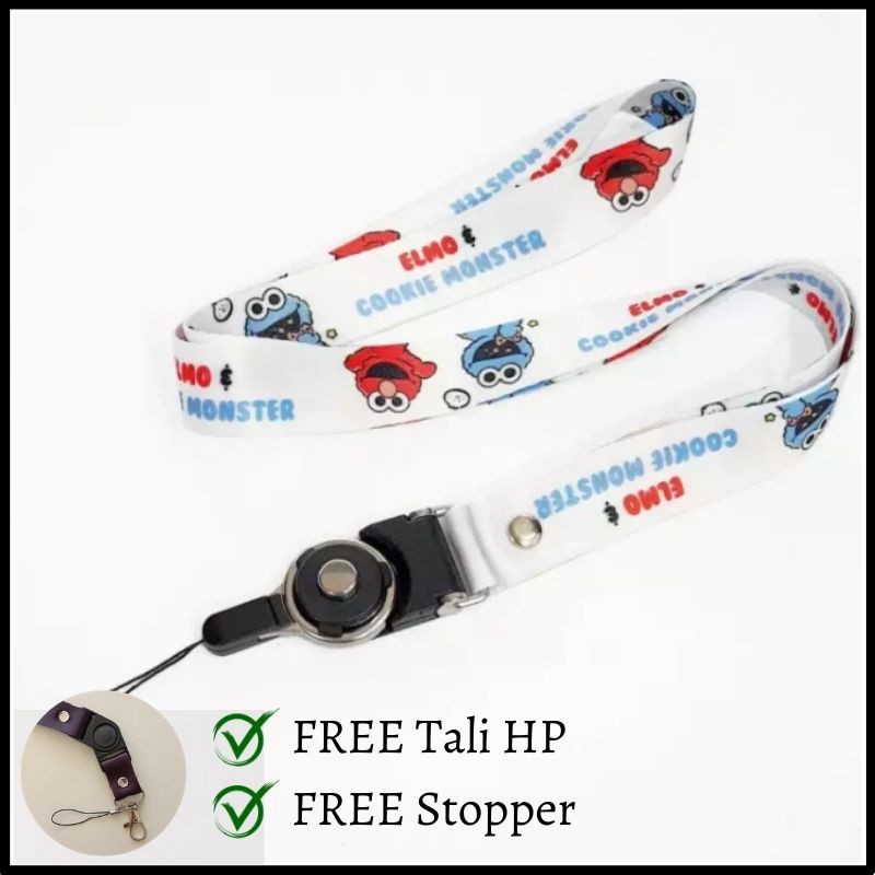 Jual Tali Lanyard Film Elmo Custom Lanyard Tali Gantungan Kunci Hp