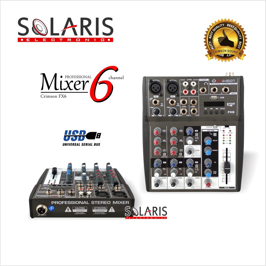 MIXER 6 CHANNEL Crimson FX6 USB EQUALIZER