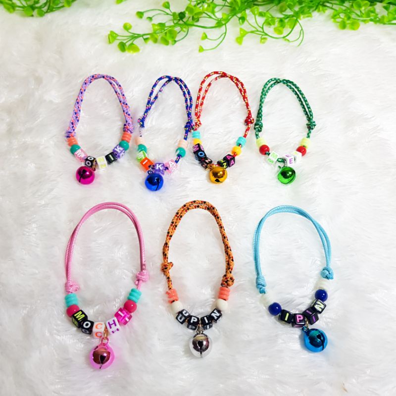 Kalung Kucing Nama Tali Prusik/Tali Korea Dengan Lonceng