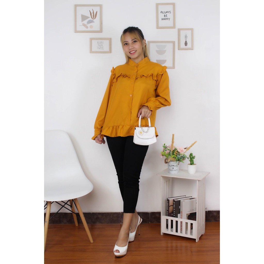 BEFAST - ZRX OOTD Wanita Blouse YUNNA / Ebrila Blouse / Blouse Wanita / Blouse Kantor / Blouse Casual / Blouse Formal / Blouse Polos Kekinian 2021 / Blouse Terlaris