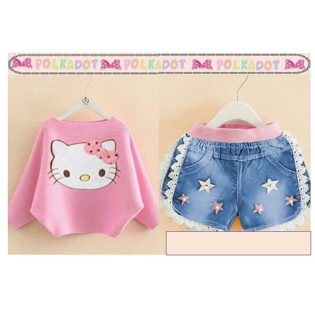 Set 2in1 Anak Perempuan Lucu Pink, Atasan Pjg+Pants (Clara Girl Set)