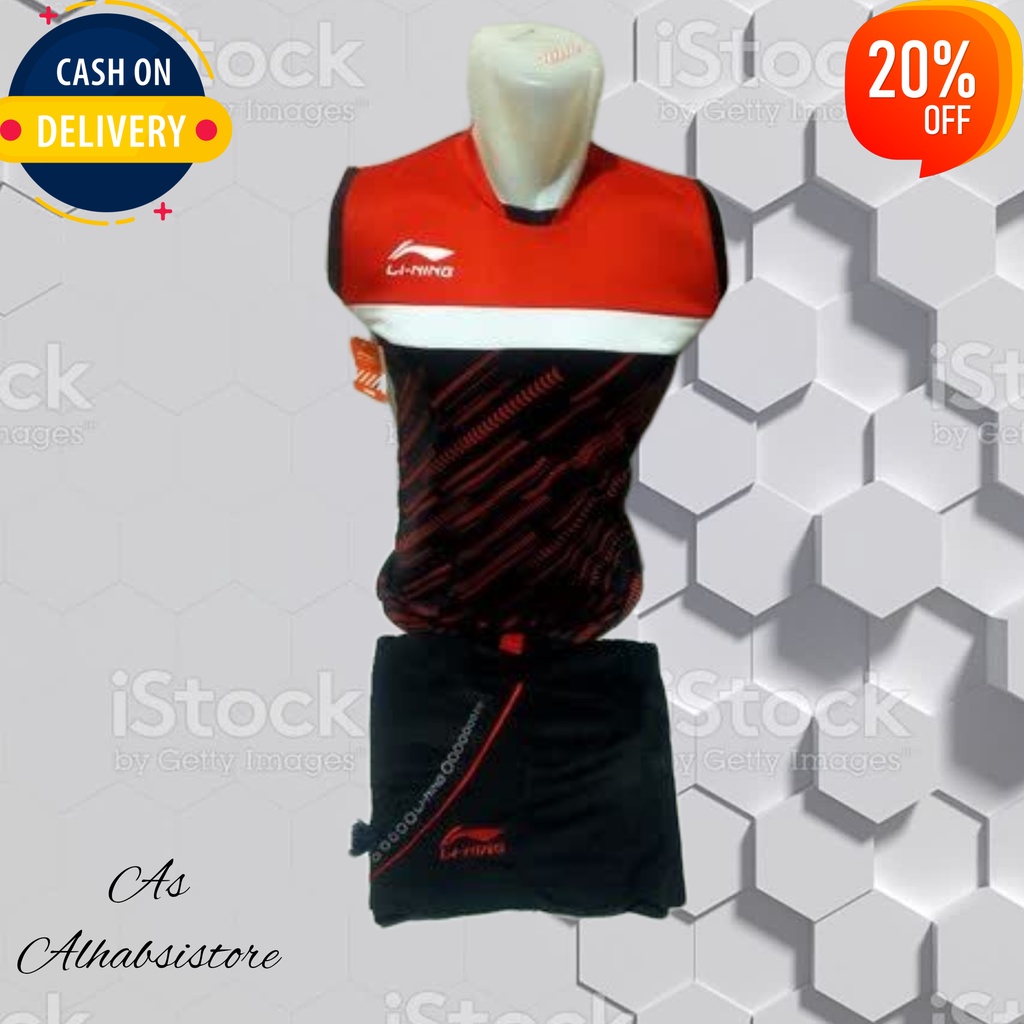 Kaos sing Li-Ning baju olahraga badminton, Jersey bola volley dewasa