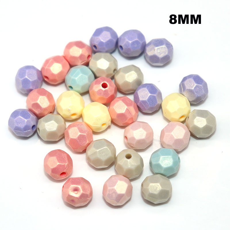 30pcs / lot Manik-Manik Spacer Bulat Warna Macaroon Matte Untuk Membuat Perhiasan Handmade DIY