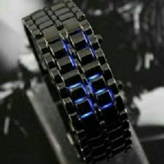 Jam Tangan Pria SKMEI Iron Samurai Hitam LED Biru 9061 Original 5 ATM