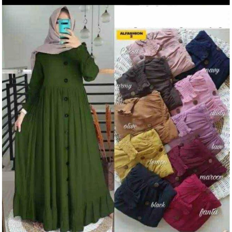 Cuci Gudang Plain maxy dress