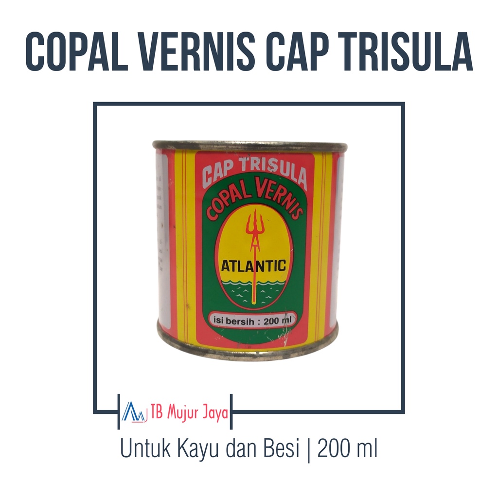 Copal Vernis Atlantic Cap Trisula untuk Kayu Bambu dan Besi 200 ml