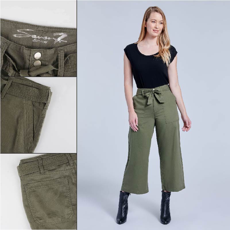 Kulot Wanita - Wide 7/8 Kulot Pants Wanita Model Besar [CG-SVN 01]-CG-SVN 01 GREEN