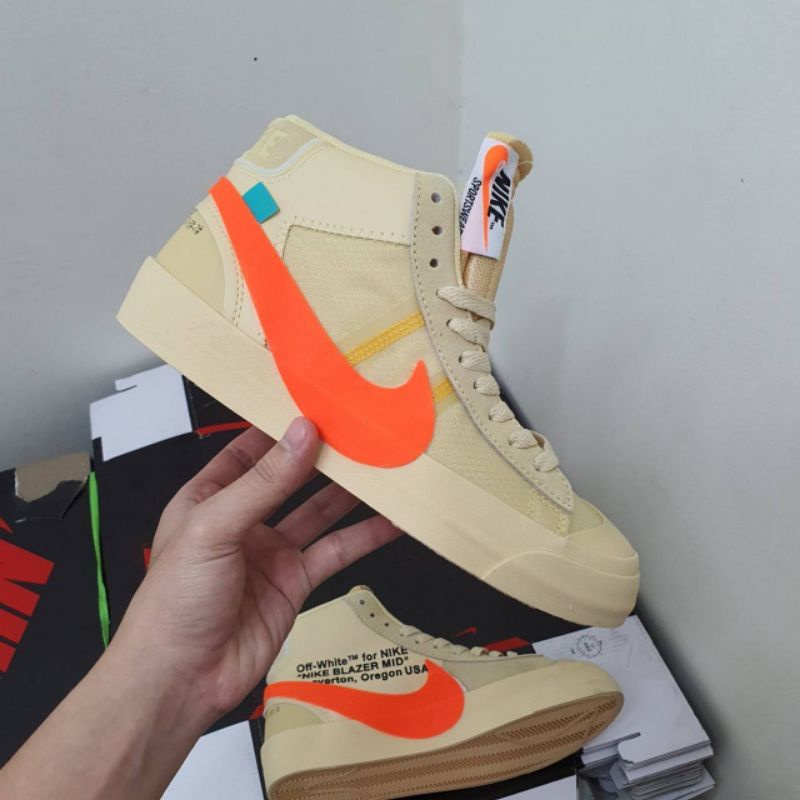 sepatu nike blazer x off white hello eve