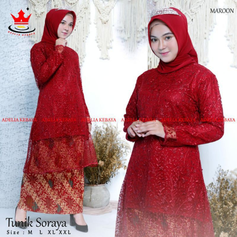 ADE✓Kebaya Tunik Soraya/Kebaya Tunik Cantik/Kebaya Tunik Tulle