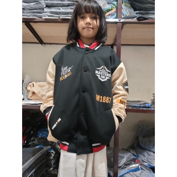 Jaket Varsity Sweater Baseball Anak gaming Angel Freefire