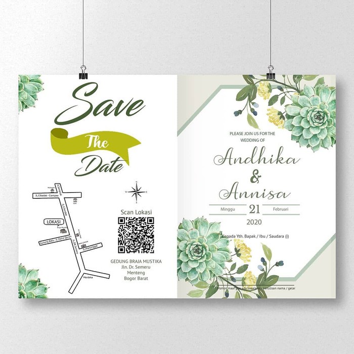 

[PROMO] Undangan Custom, Bahan Art Carton Glossy Licin, Model Amplop, Murah, Tebal, Banyak Gratisnya