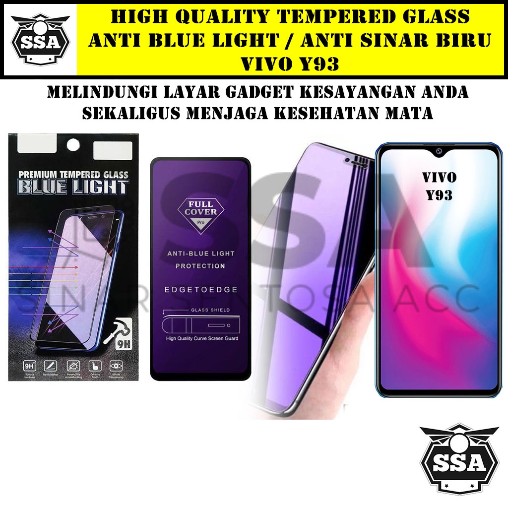 Tempered Glass VIVO Y93 Anti Blue Light Anti Sinar Biru Y 93 Ori Original Hp Temper Anti Lecet Gores TG