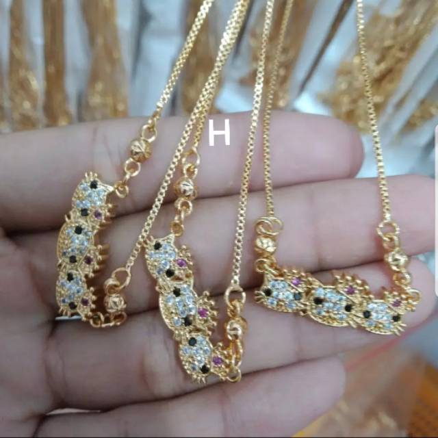 Kalung koye anak permata lapis mas 18 k [K-11]