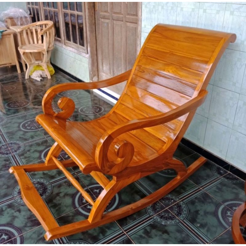 KURSI GOYANG KAYU JATI | KURSI MALAS KAYU JATI FURNITURE