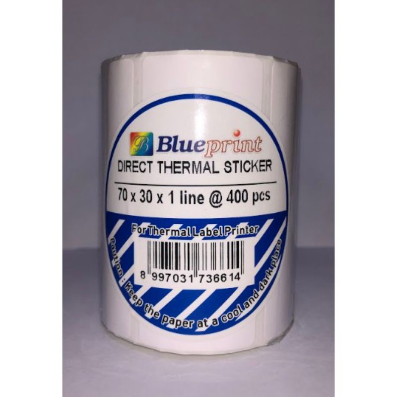 

Blueprint direct thermal stiker 70mmx30mm x 1line (isi 400)