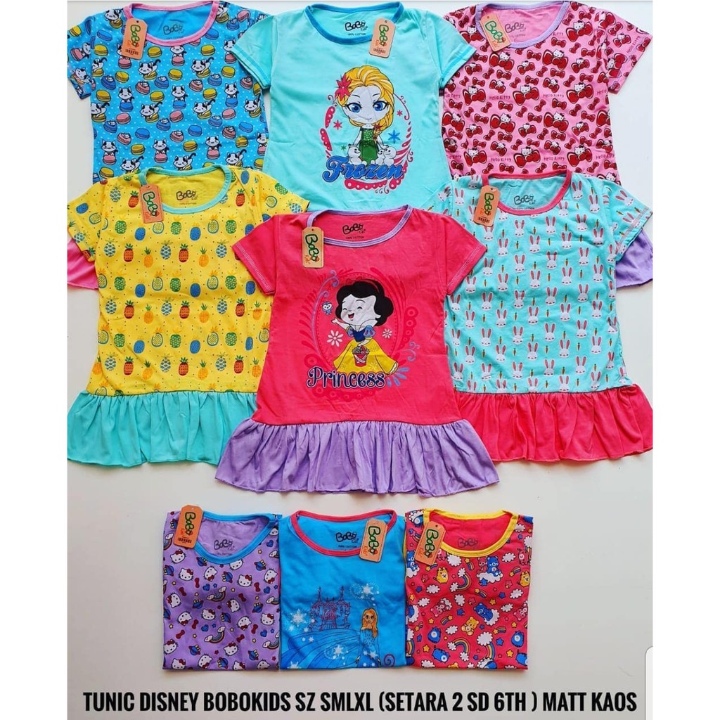 TUNIK DISNEY Bobo Kids SIZE SMLXL //GROSIR Minimal 10pcs klik 10x