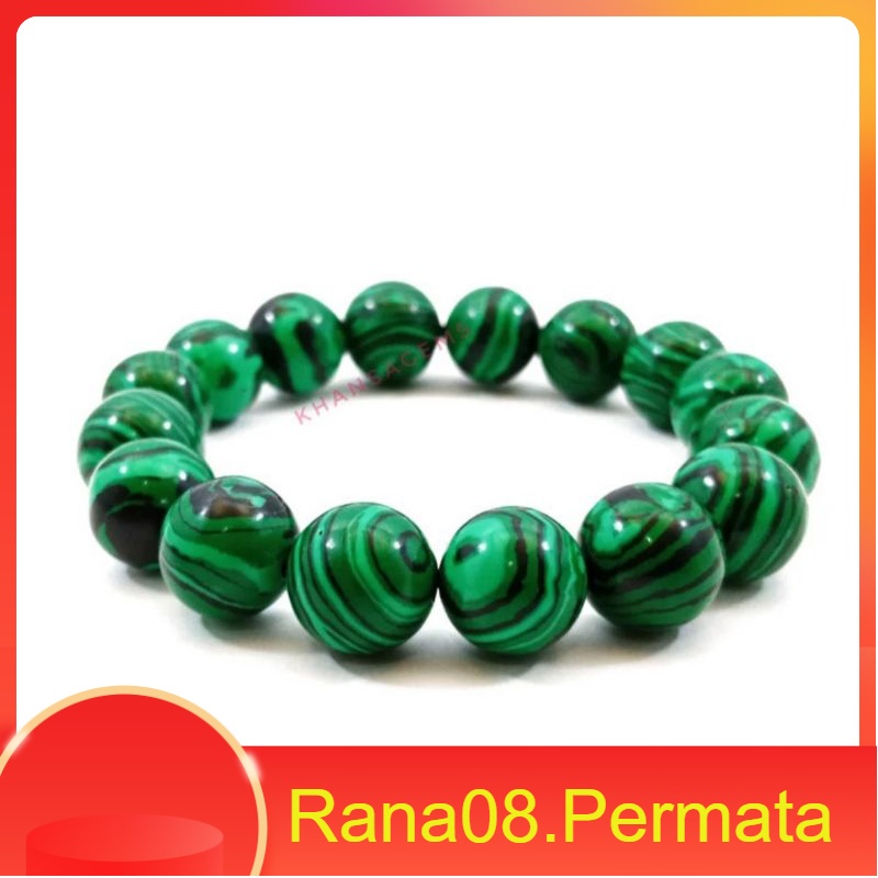 Gelang batu malachite asli natural..