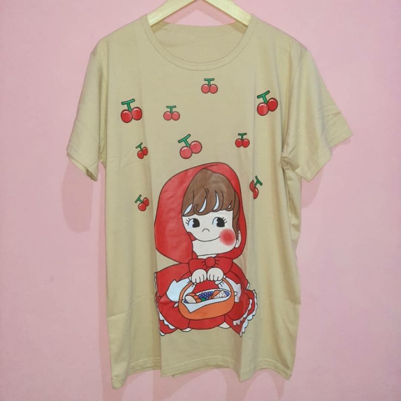 Kaos Tshirt Katun Oversized Jumbo XXL Milky Peko Chan Redhood Oreenjy
