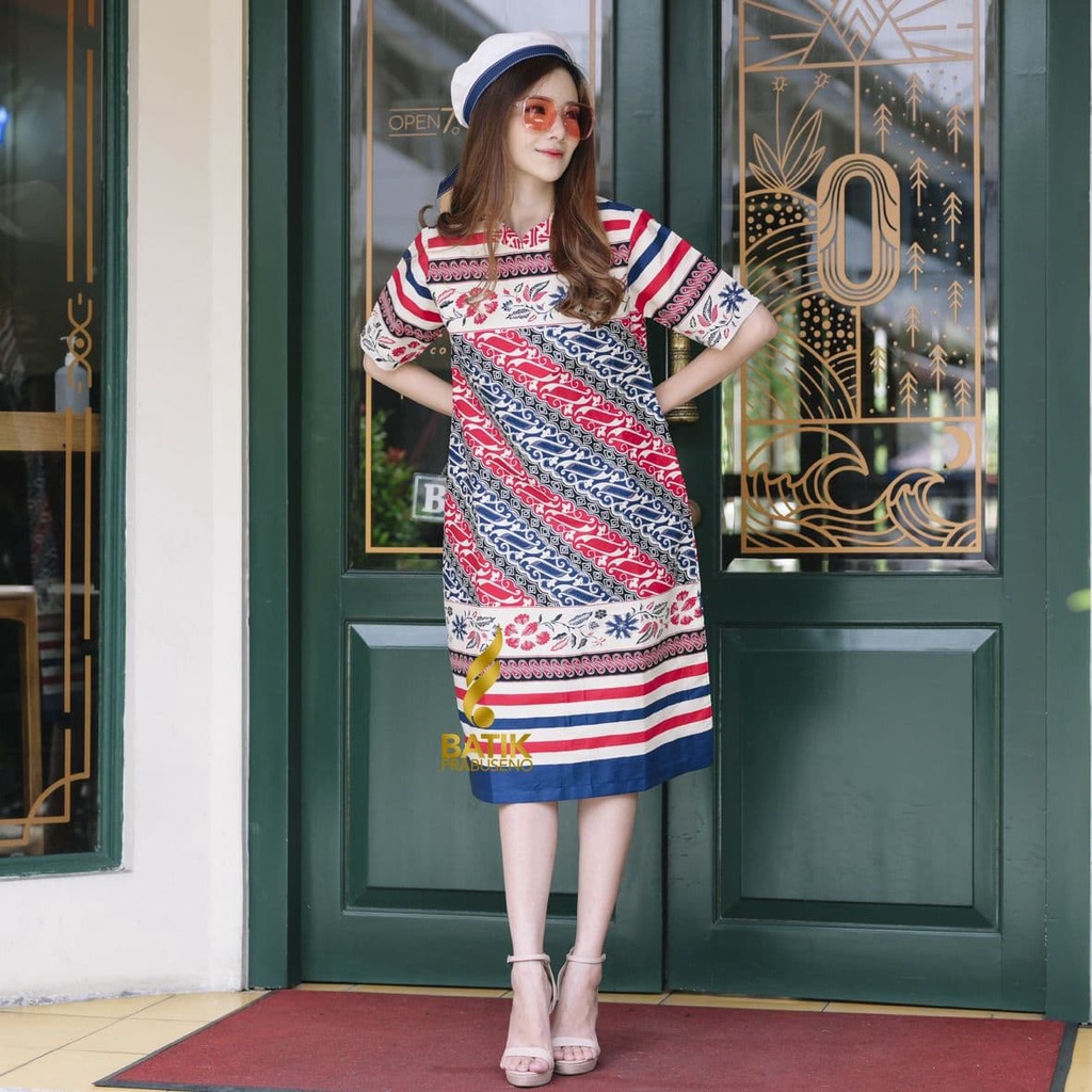 Tunik Batik Wanita Modern Terbaru Motif Sekarsari Ukuran Size M L XL XXL Atasan Batik Wanita Seragam