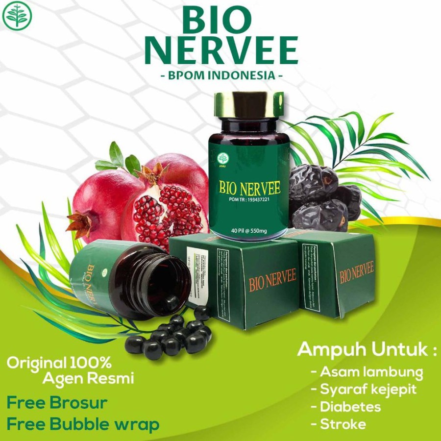 Bio Nerve Nervee 100% Original 100 Original NDR Malaysia BPOM Indonesia Obat Herbal Asam Lambung Ura