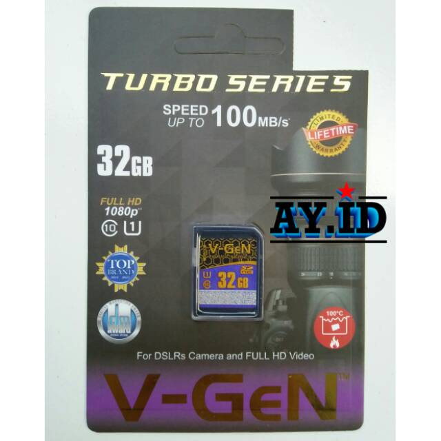Memory kamera SDHC vgen 32gb turbo class10 vgen original