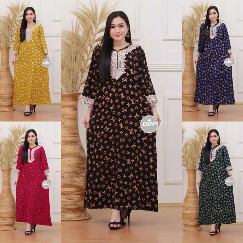 DASTER PANJANG | LONGDREES BUSUI MOTIF BRANDED | BUSUI FREINDLY
