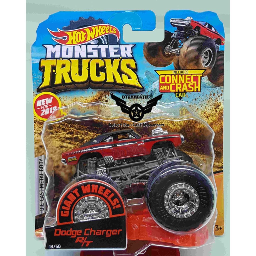 Hot Wheels Monster Trucks Dodge Charger RT Red Black RARE