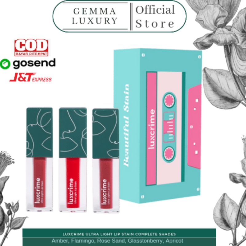 NEW PACKAGING READY STOK (GOSEND/COD) LUXCRIME ULTRA LIGHT LIP STAIN - ULTRA CREAMY LIP VELVET / Lip Tint X MONICA AMADEA