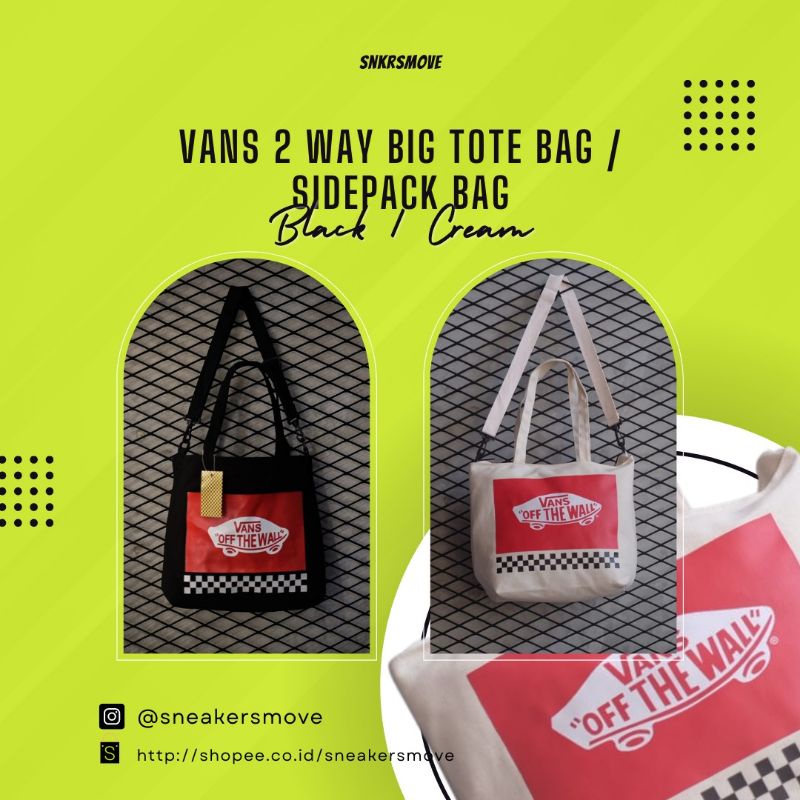 #saleenak Vans 2 Way Big Tote Bag / Sidepack Bag Cream Original