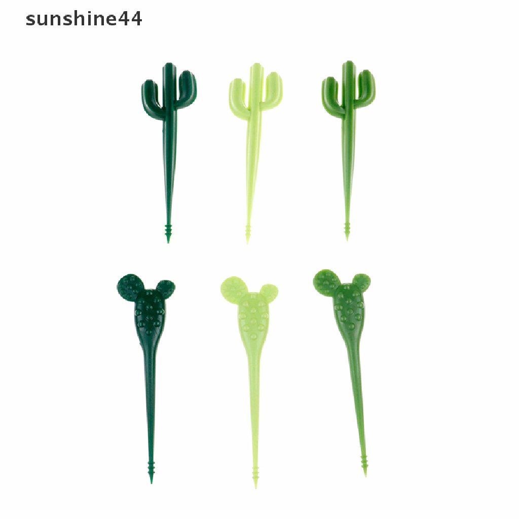 Sunshine 6pcs / Pak Tusuk Gigi Bentuk Kaktus Untuk Anak