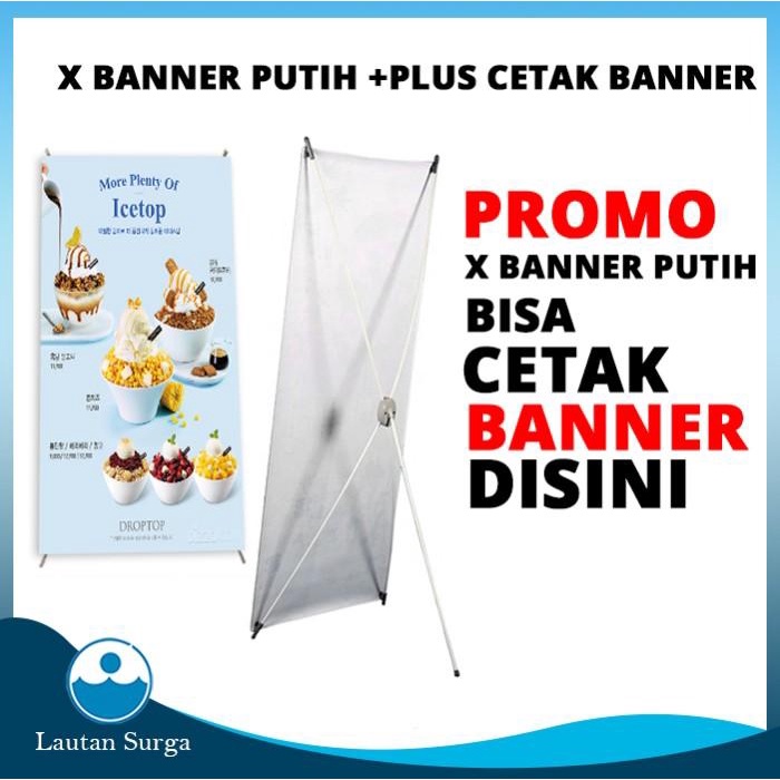 X Banner Spanduk Stand X Banner 160X60 Cm Standing Banner Stand Banner