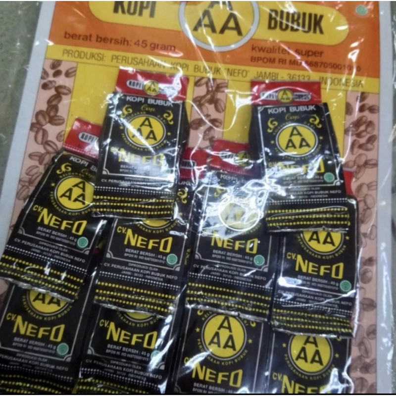 

Kopi AAA 45g 1 Kpg isi 10