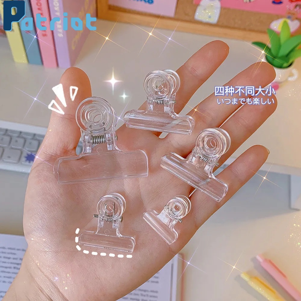 2.2cm Transparent File Clip / Office Bill Folder Storage Clips / Memo Letter Note Organizer Clamp Office School Stationery