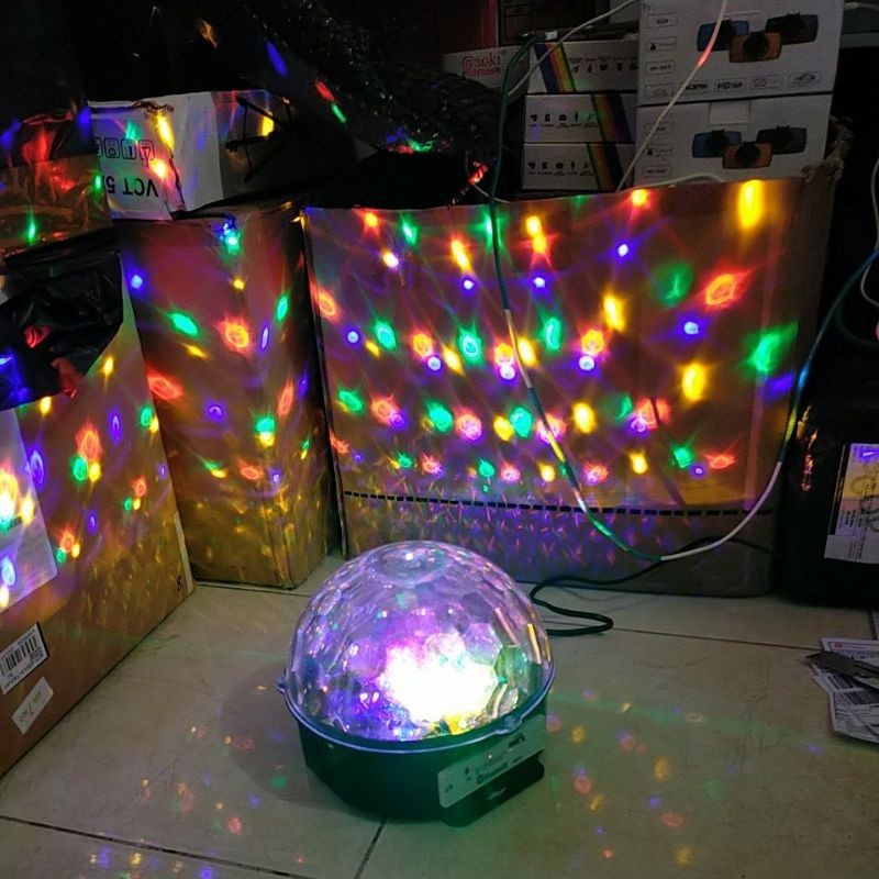 Lampu disco bola bluetooth Mitsuyama MS-0707 gratis Remot cocok Disco, bar, panggung, pesta, dll