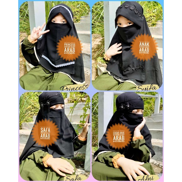 Niqab Anak Cadar Bandana Anak/Niqob Siffon anak/Cadar Anak Murah