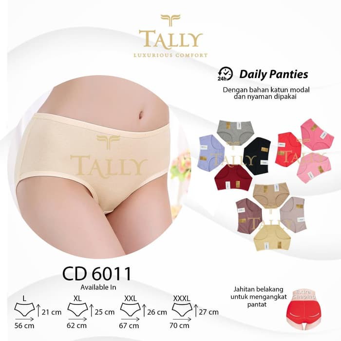 CD TALLY 6011 Celana Dalam Polos bahan Modal Anti Selip nyaman dipakai sampai ukuran Big Size