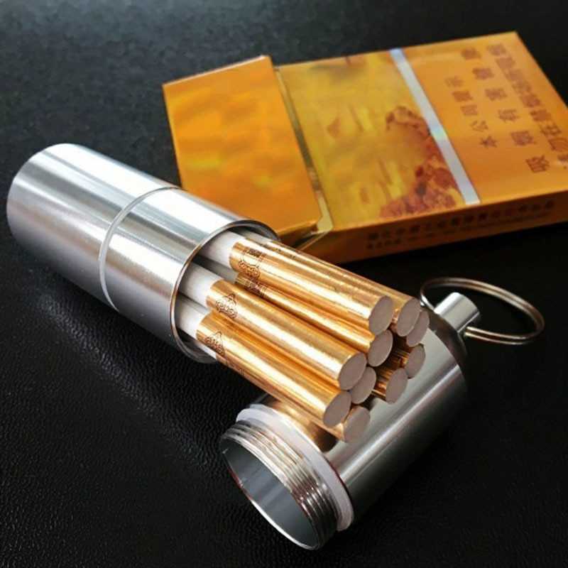 GIJ -Case Bungkus Rokok Cylinder Stainless Steel Cigarette Case