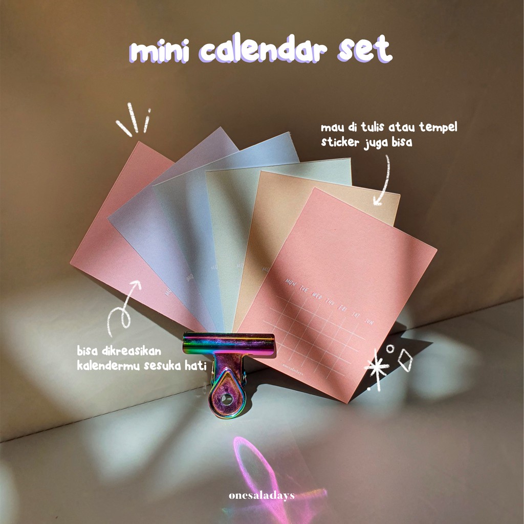 

Mini Calendar Set by onesaladays