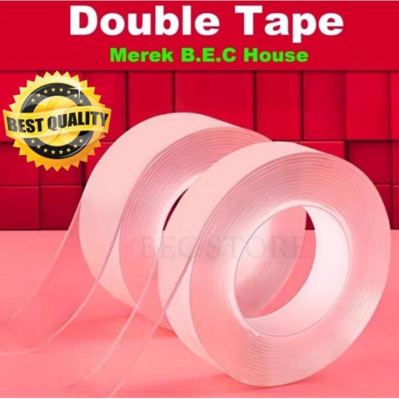 [TERMURAH] Double Tape Merk B.E.C House Nano Tape Ivy Grip Tape Isolasi 2 Sisi Solatip Tape