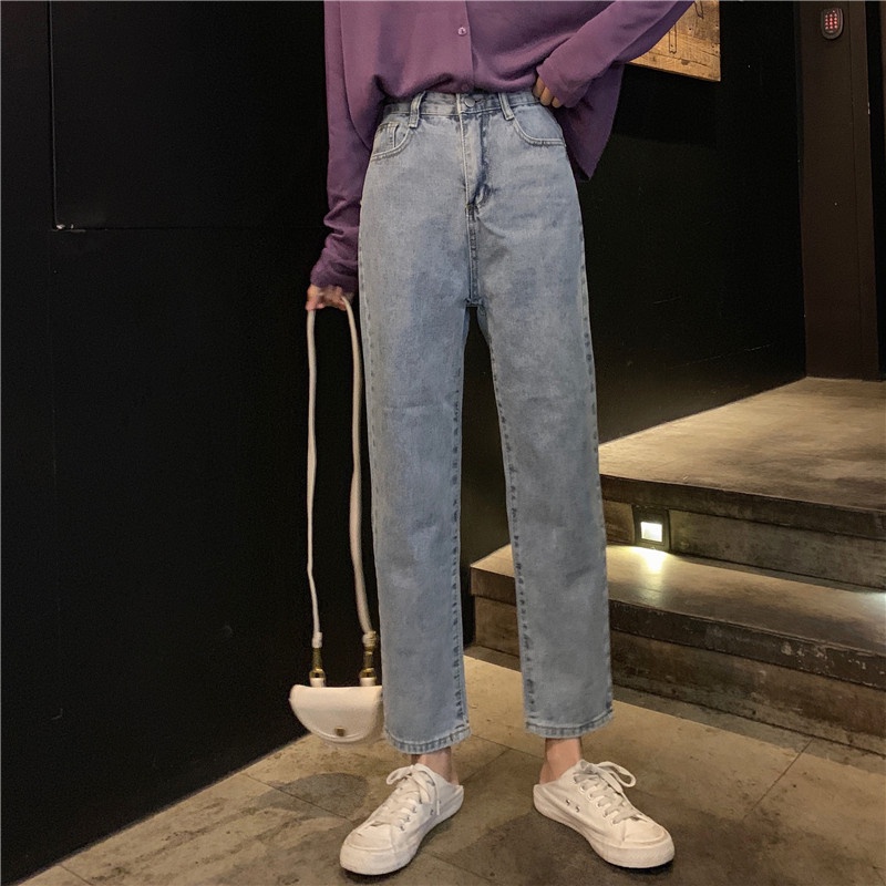 XIAOZHAINV Korean Style Highwaist Celana Jeans Wanita