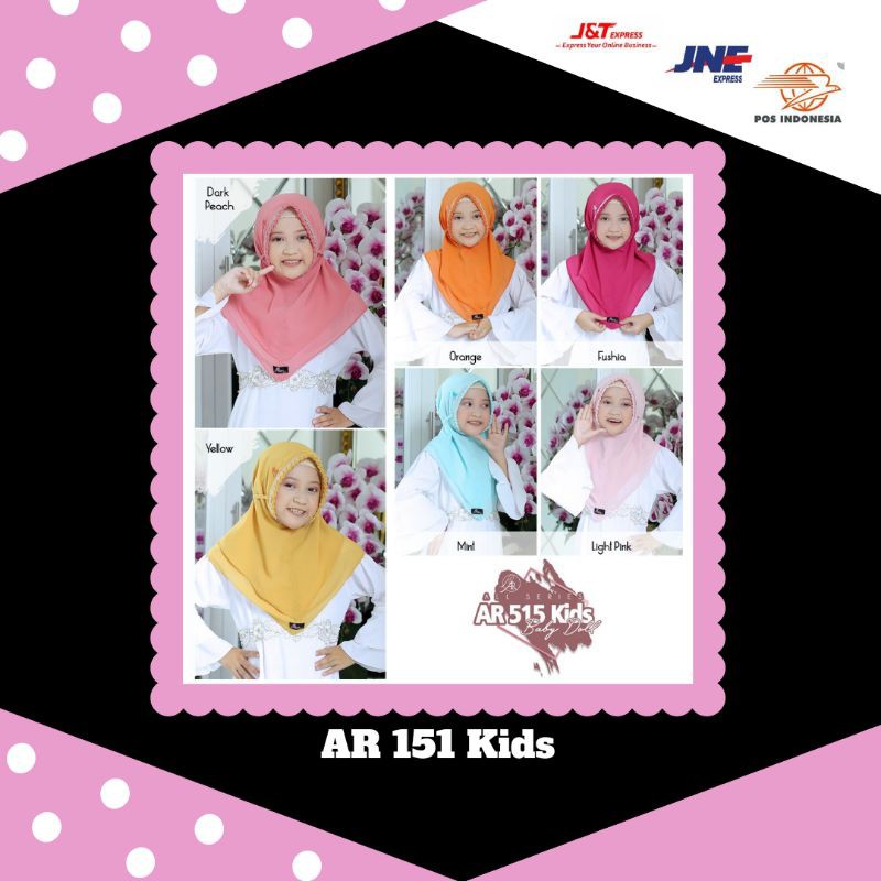 Kerudung hijab jilbab anak arrafi  Ar 515 kids bahan baby doll instan tali Zoya elzata
