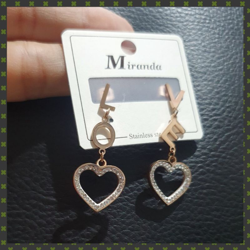 Anting Titanium Stainless steel ori anti karat Earring rosegold Premium Quality M06