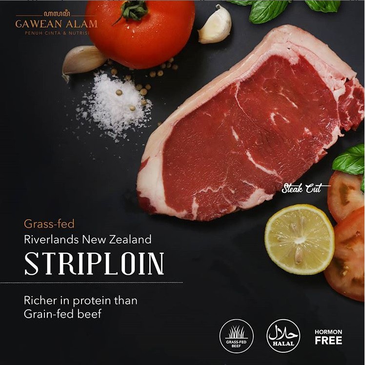 

NZ Grass-fed STRIPLOIN - Daging Sapi STRIPLOIN - Steak Cut (200 gram)