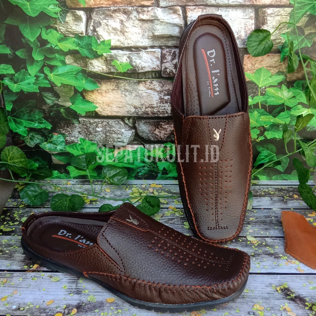 Sepatu Sandal Bustong Pria Kulit Asli Tutong Kasual Daltu Santai Terbaru